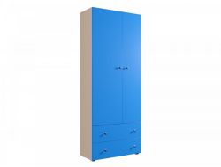 Шкаф ДМ 800 с 2 ящиками дуб млечный-синий