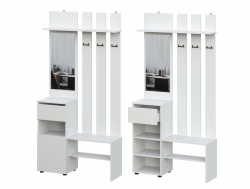 Вешалка с зеркалом Денвер Белый