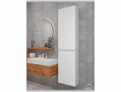 Шкаф пенал навесной для ванной комнаты и туалета MH13 Белый глянец