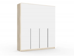 Шкаф Монблан New распашной 2000 4-х дверный Дуб сонома-Белый Шагрень