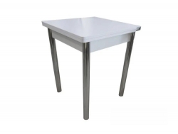 Стол Ломберный 600*600 ХРОМ ЛДСП Белый Лофт