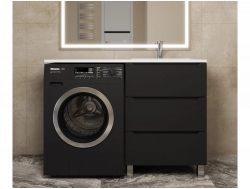 Тумба под стиральную машину Uperwood Tanos 60 см, напольная, 3 ящика, черная